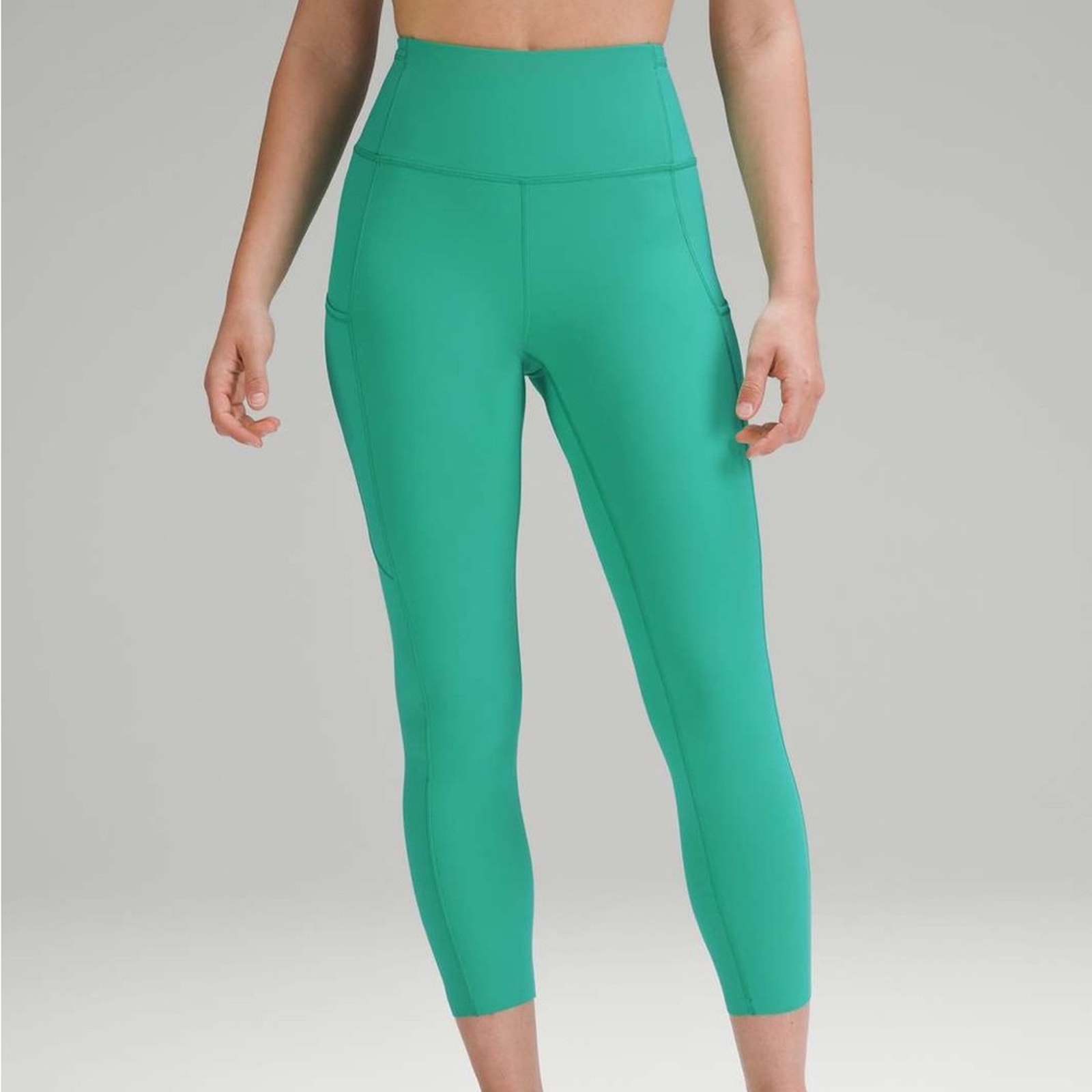 NWT Lululemon Fast and Free High-Rise Crop 23 Kelly Green