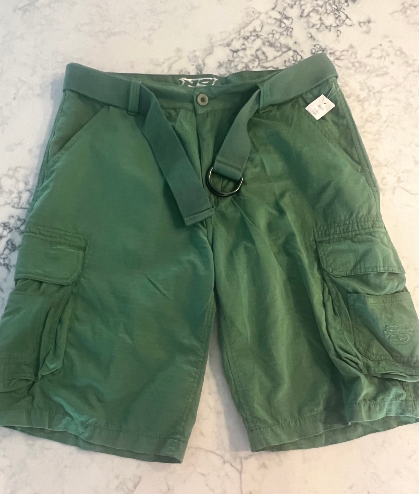 New Vintage NO FEAR Cargo Shorts Green Men's 36 NWT Y2K