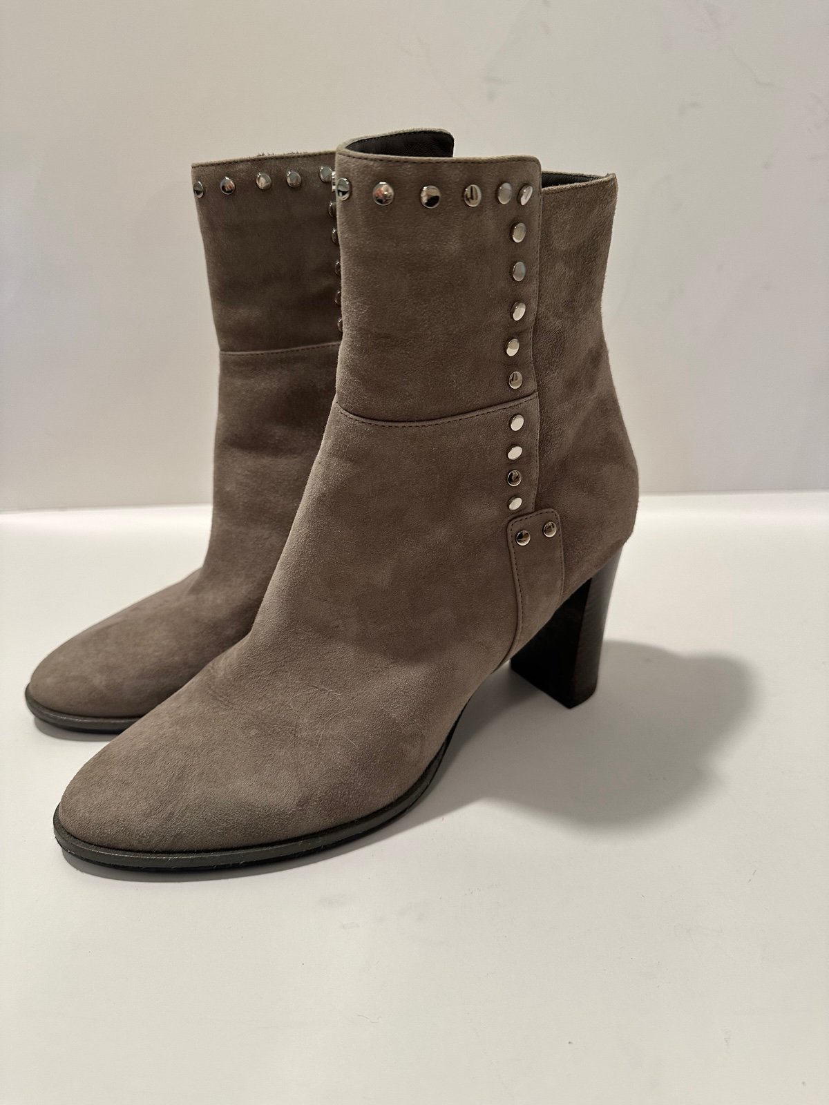 Jimmy Choo Harlow Embellished Suede Ankle Boots- Size 38
