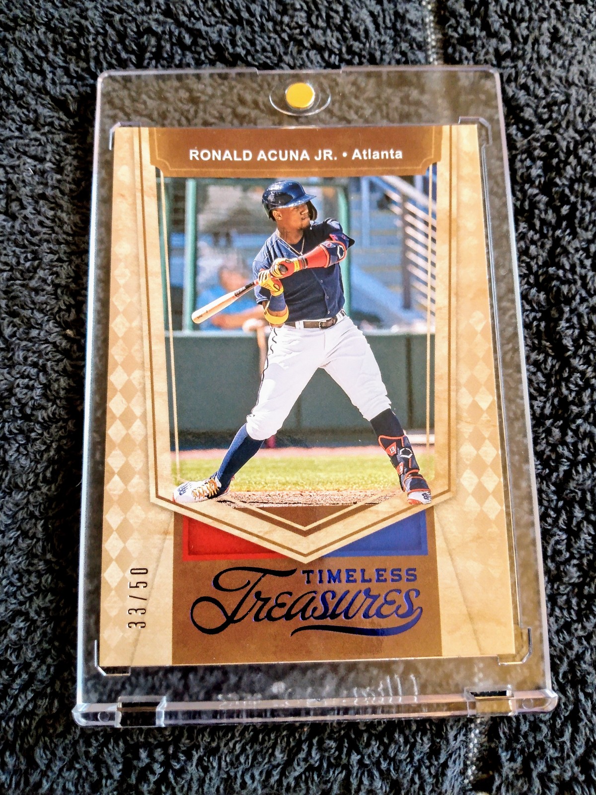 2021 Ronald Acuna Jr Panini Chronicles Timeless Treasures Blue Parallel /50