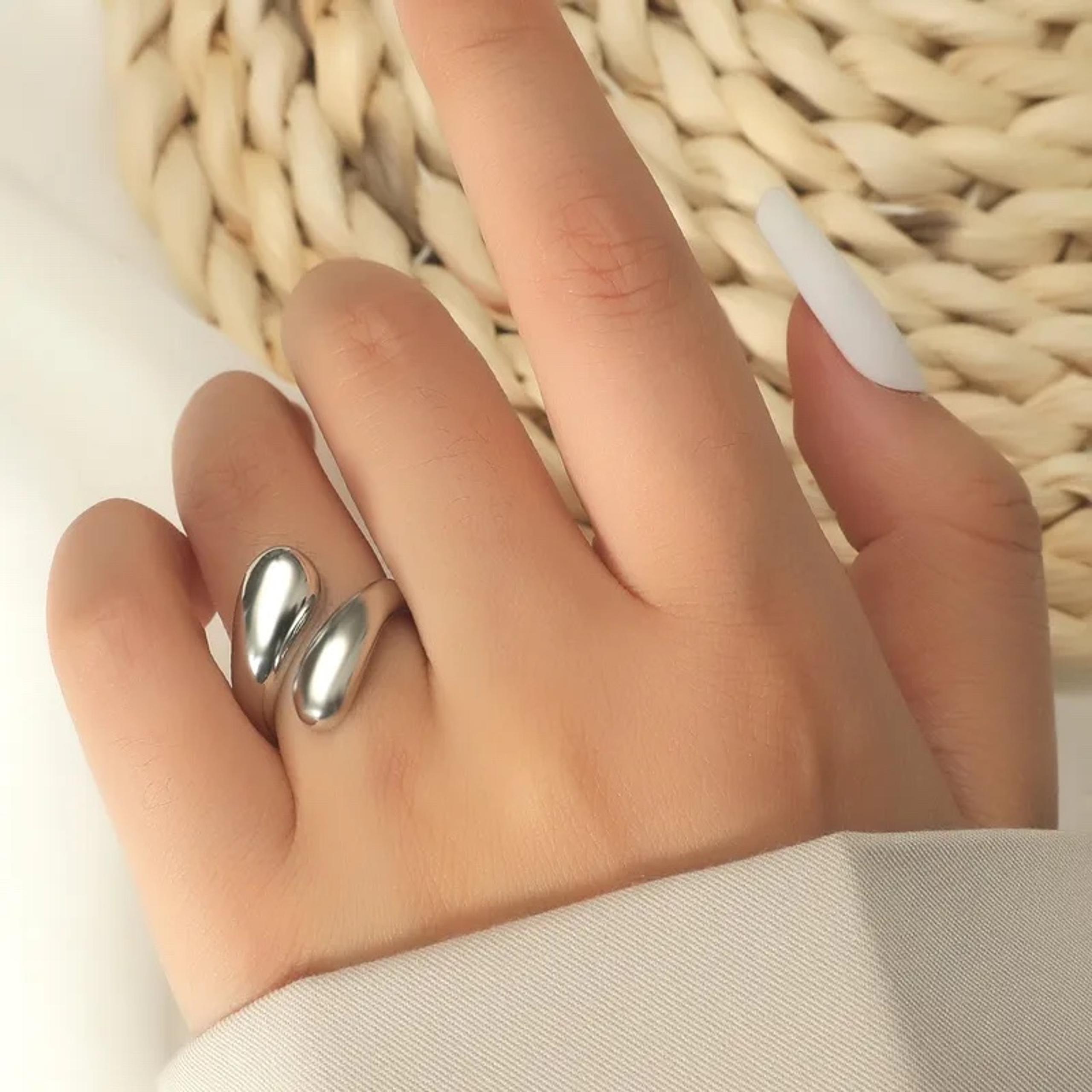 sterling silver anxiety fidget Adjustable ring