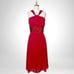 Connected Apparel Red Chiffon Halter Midi Dress Nwt 12