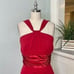 Connected Apparel Red Chiffon Halter Midi Dress Nwt 12