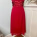 Connected Apparel Red Chiffon Halter Midi Dress Nwt 12