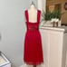 Connected Apparel Red Chiffon Halter Midi Dress Nwt 12