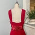 Connected Apparel Red Chiffon Halter Midi Dress Nwt 12