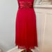 Connected Apparel Red Chiffon Halter Midi Dress Nwt 12
