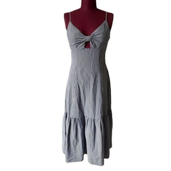 RAILS Maeve Midi Dress size S Sleeveless Navy Lilac Gingham