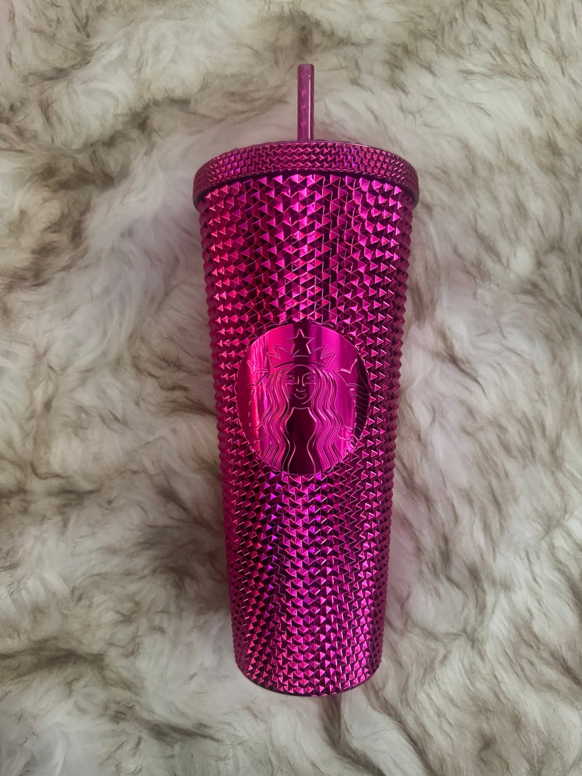 Starbucks Chrome Magenta Studded Tumbler