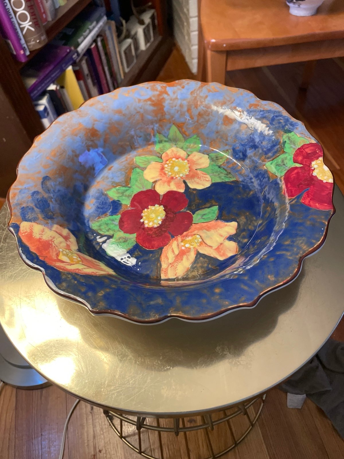 1930s Royal Doulton Art Deco Plate With Wild Roses 10.5” Diameter