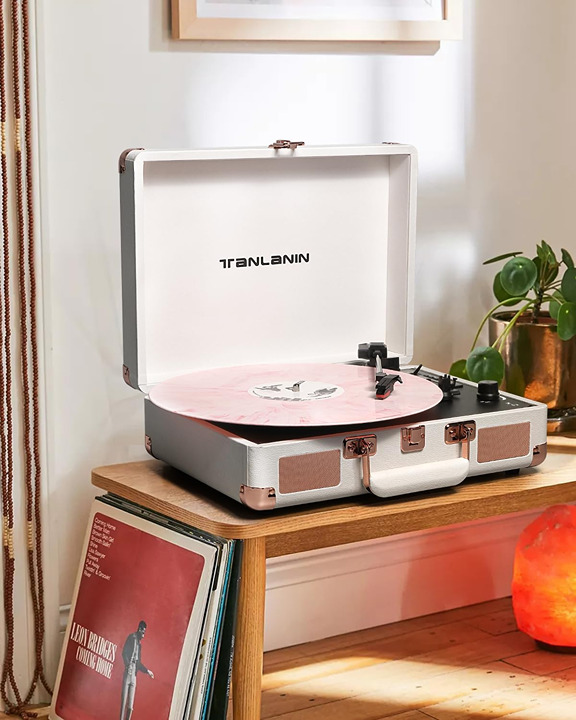 Vinyl Record Player Bluetooth Vintage 3-Speed Portable Suitcase Turntables With – Avia