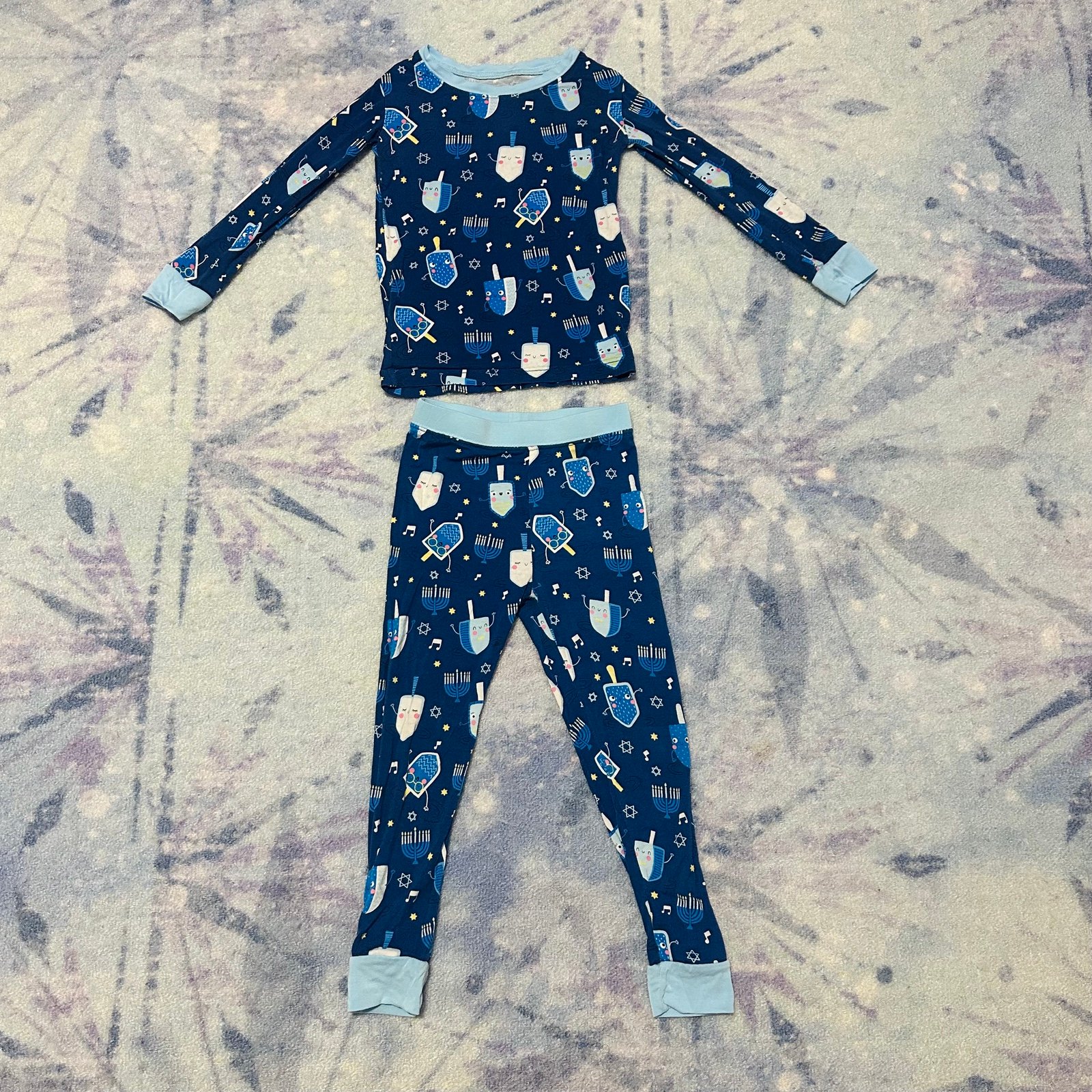 Little Sleepies LS Dancing Dreidels Pajamas PJs Two-Piece 3T Bamboo