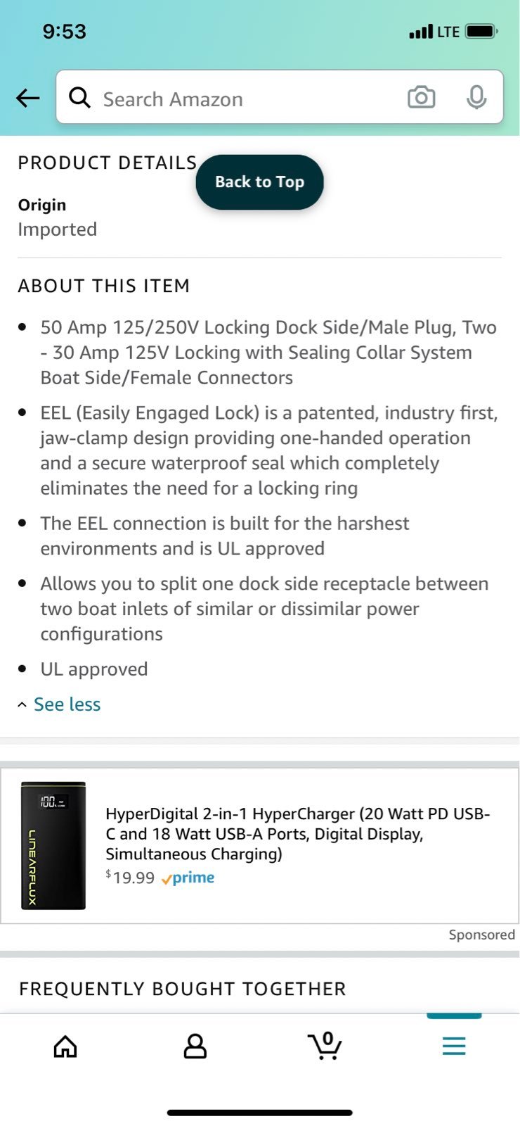 Eel splitt for Two boats on one outlet