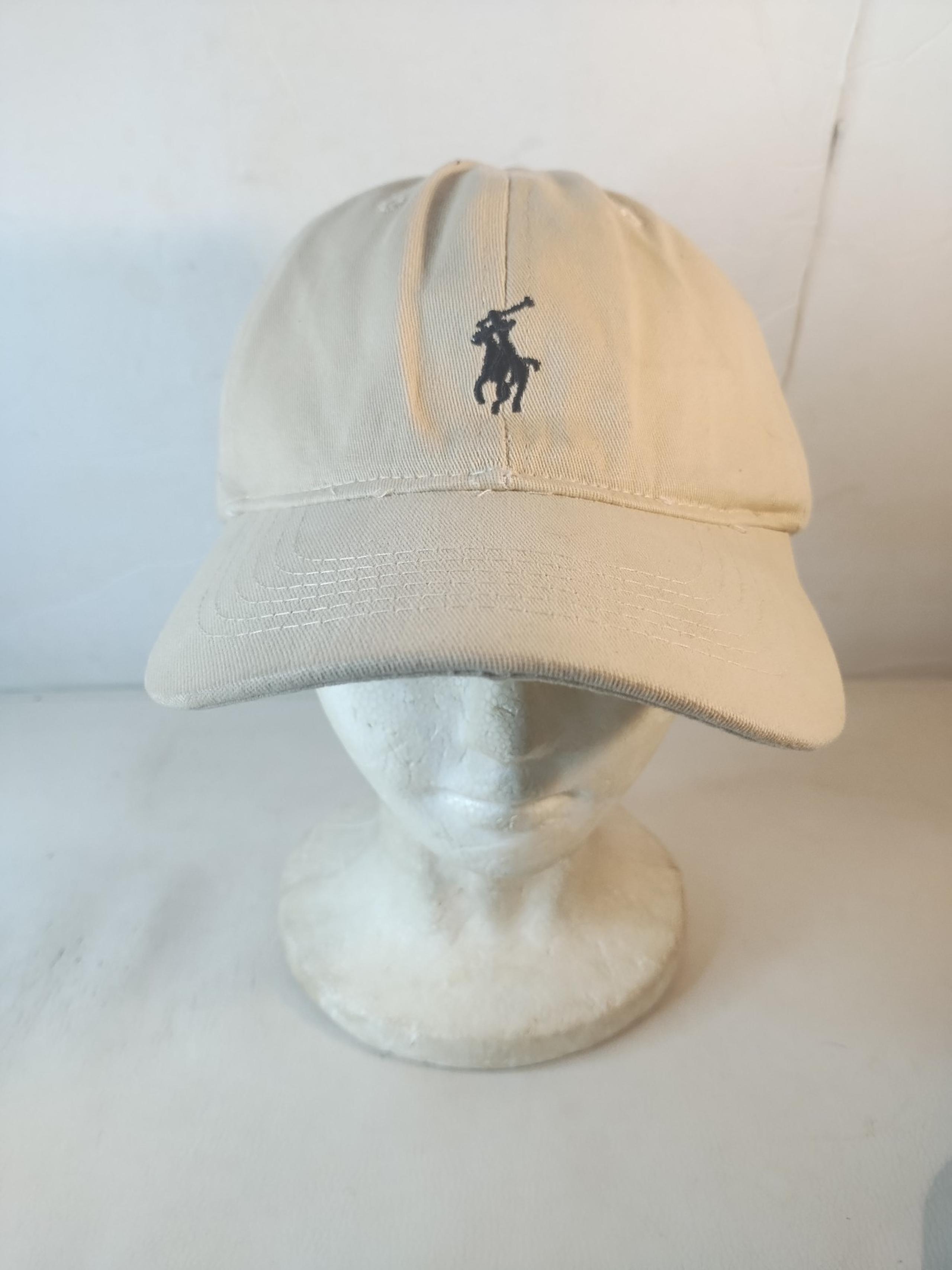 RALPH LAUREN Hat Cap Mens Strapback Beige Polo Vintage Low Profile Dad Baseball
