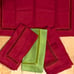 4 Pottery Barn Aspen Napkins NEW Set Cardinal RED ♥️Chief Velvet Trim Linen