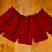 4 Pottery Barn Aspen Napkins NEW Set Cardinal RED ♥️Chief Velvet Trim Linen