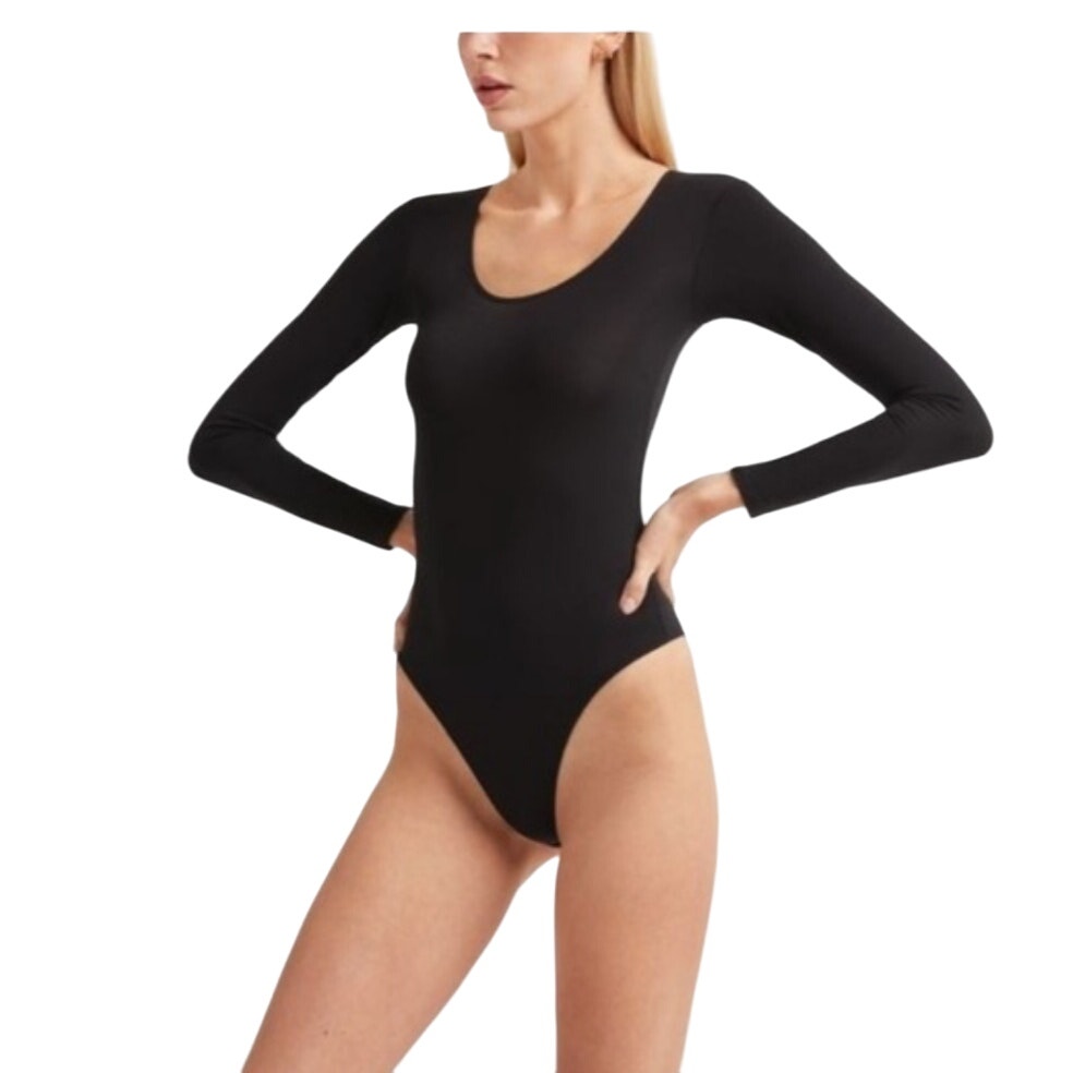 The Kit Undergarments Long Sleeve Bodysuit Black