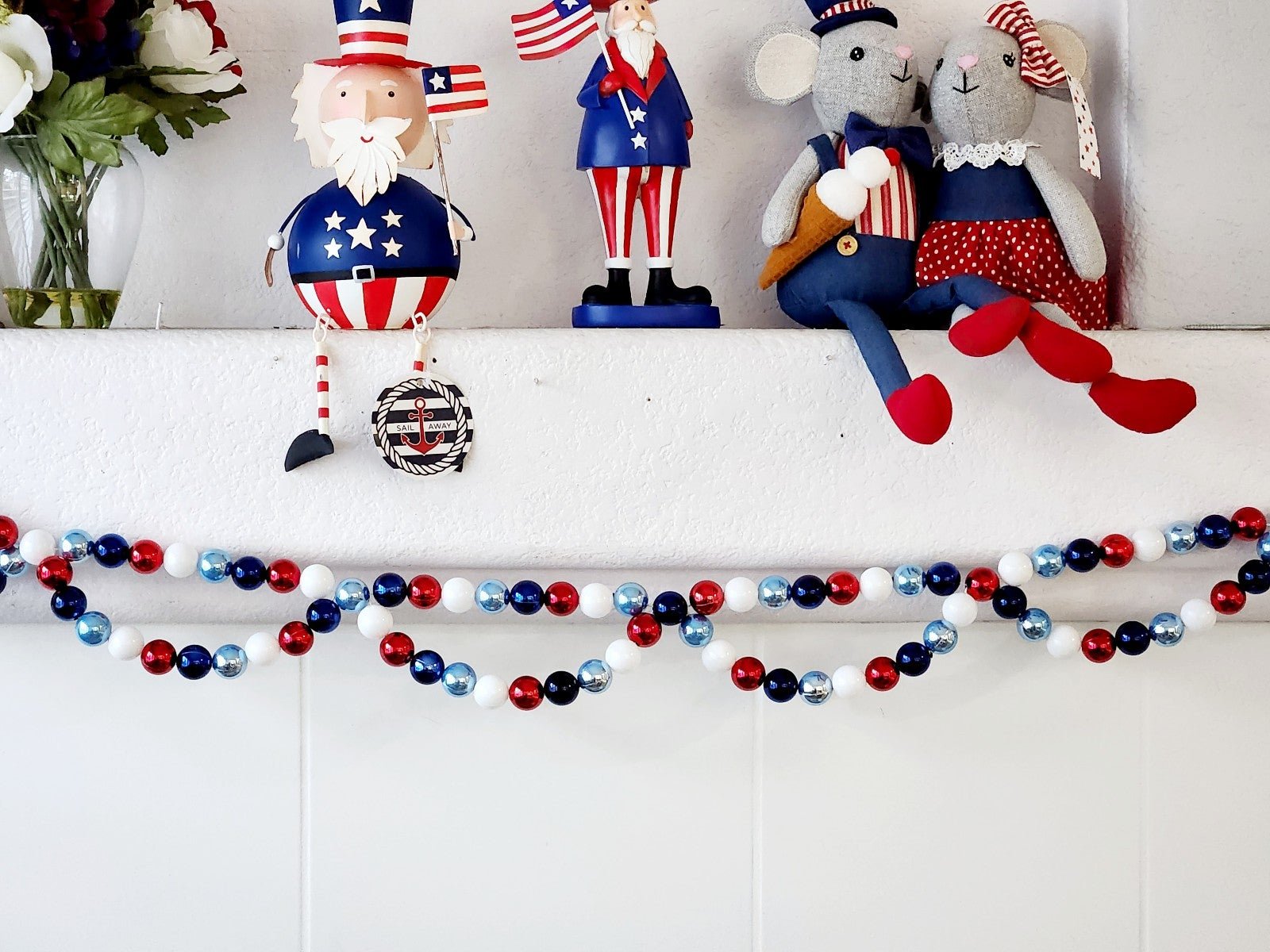 Patriotic 4th of july swag garland 6ft