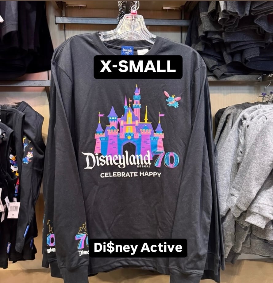 Disney Parks Disneyland 70th Anniversary Black Long Sleeve