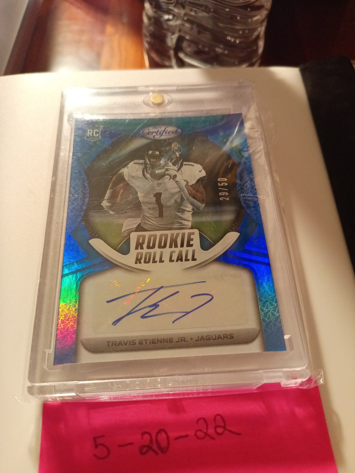 Travis Etienne Jr rookie roll call Auto 29/50.no.rcs-te