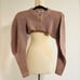 Anthropologie 525 Knit Puff-Sleeved Shrug in Gold Size XS/S NWT 120