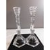 Tiffany & Co. Candlestick Pair Lead Crystal Classic Style Signed 9 Tall Vintage