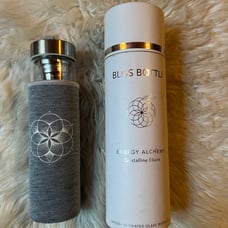 Amethyst Stone Cleansing Healing Reusable Glass Water Bottle