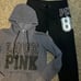 VS PINK floral rare love roses 86 joggers zip hoodie outfit set