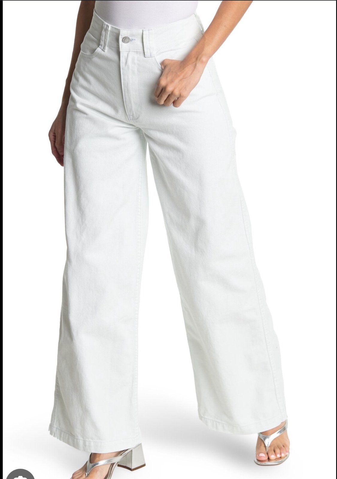 WeWoreWhat Utility High Waist Wide Leg Jeans