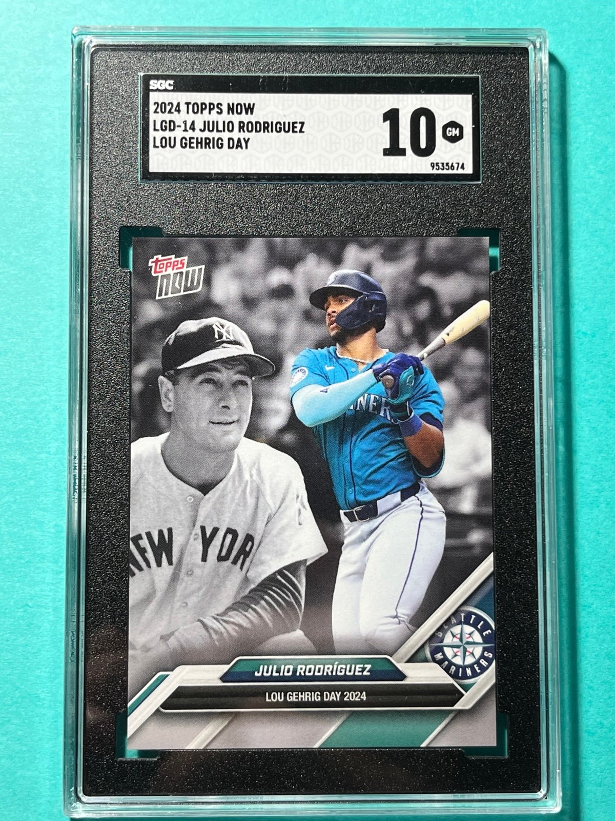 SGC 10 gem mint 2024 Topps Now Lou Gehrig Day Set Julio Rodriguez #14, Mariners