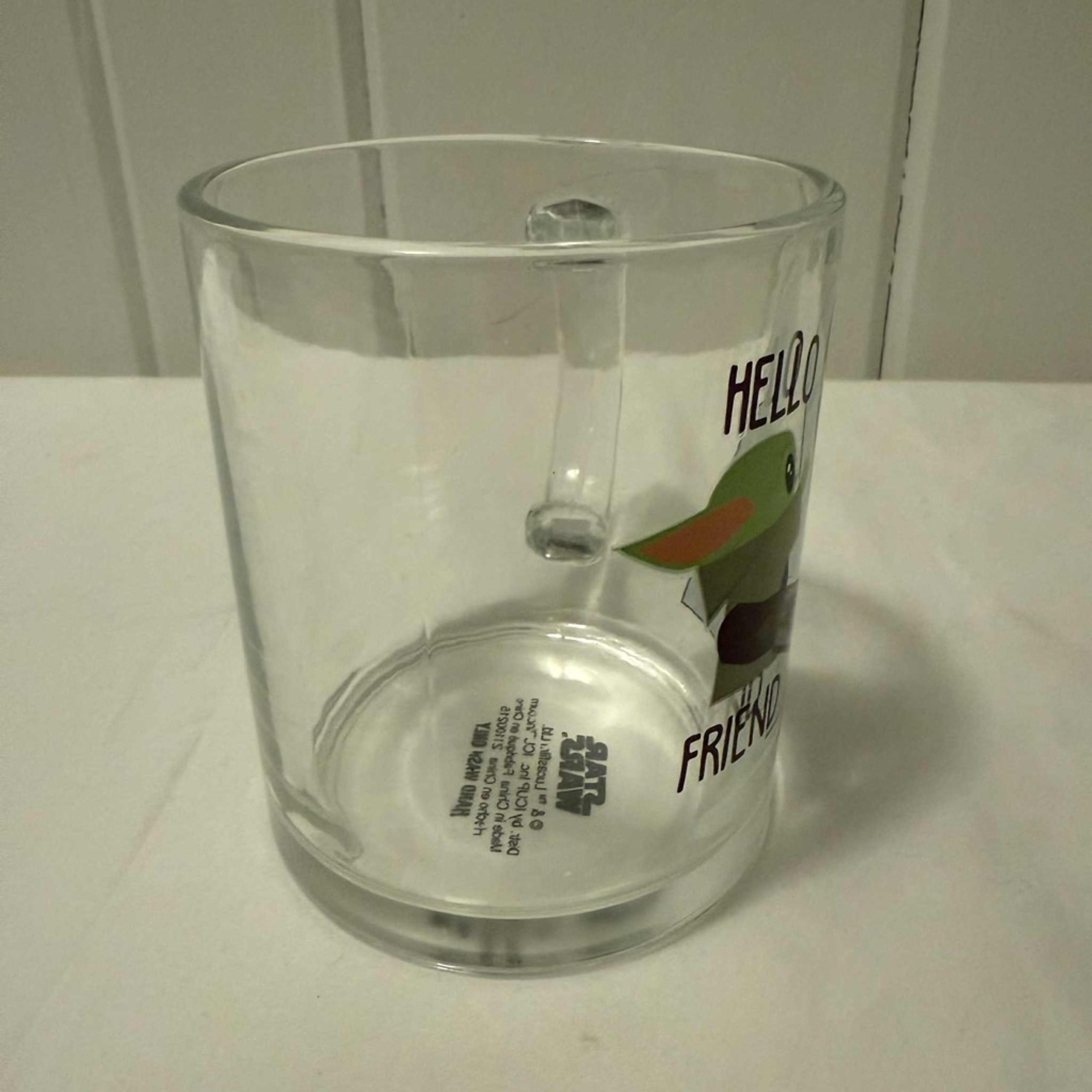 Star Wars Mug Clear Glass The Mandalorian & Grogu Hello Friend