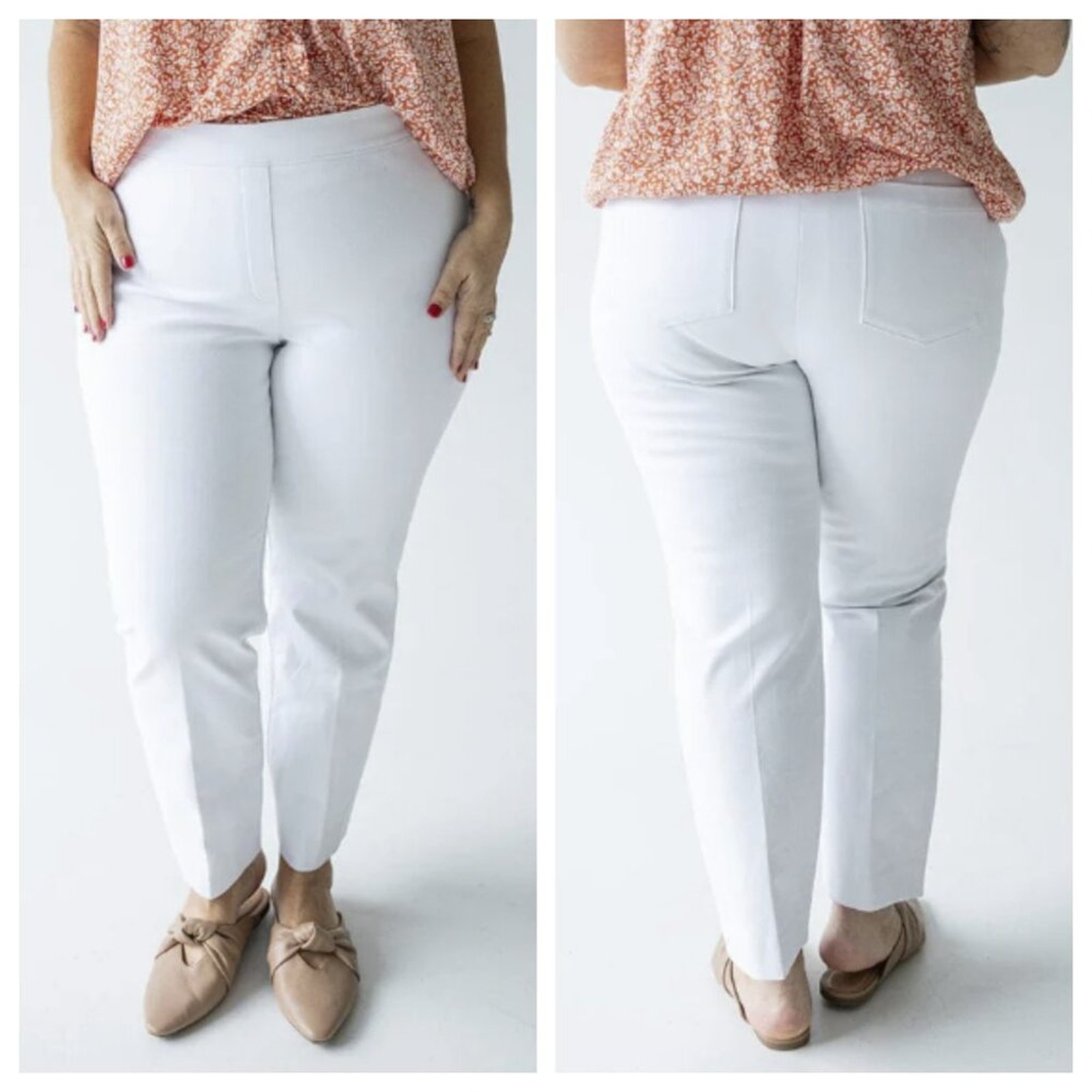 NWT SPANX Women's Silver Lining Slim Straight Pull On Pant Classic White Size 2X