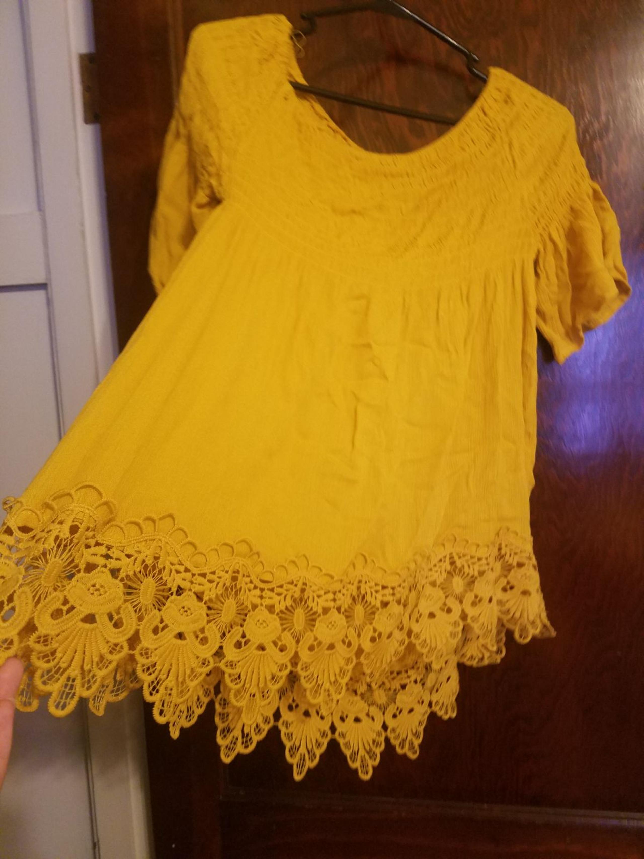 Yellow off the shoulder Rue 21 top