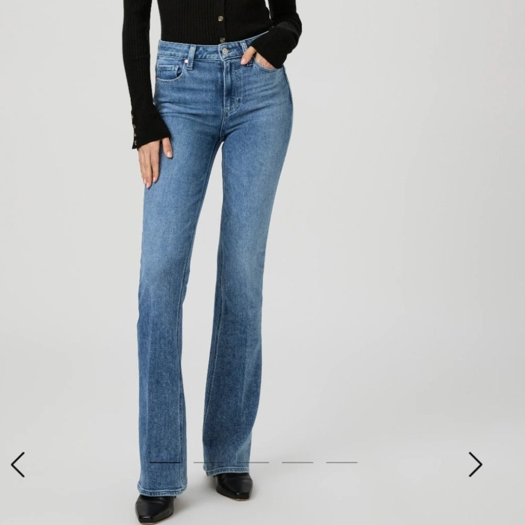 Anthropologie Paige High Rise Laurel Canyon Raw Hem Bootcut Flare Jeans 27 NWT