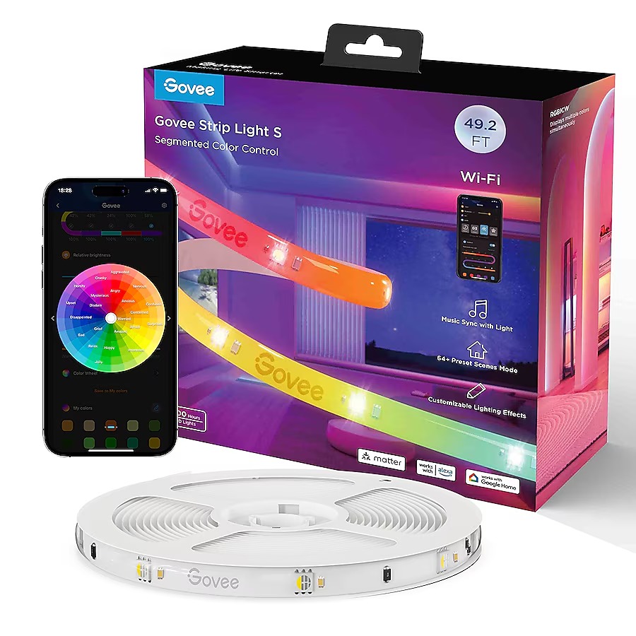 Govee Smart RGBIC Pro 49.2 Ft LED Strip Lights, NEW SEALED BOX (sells for $60)
