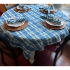 Vtg Crate & Barrel Cloth Plaid Placemats & Tablecloth Set of 4 100% Cotton India