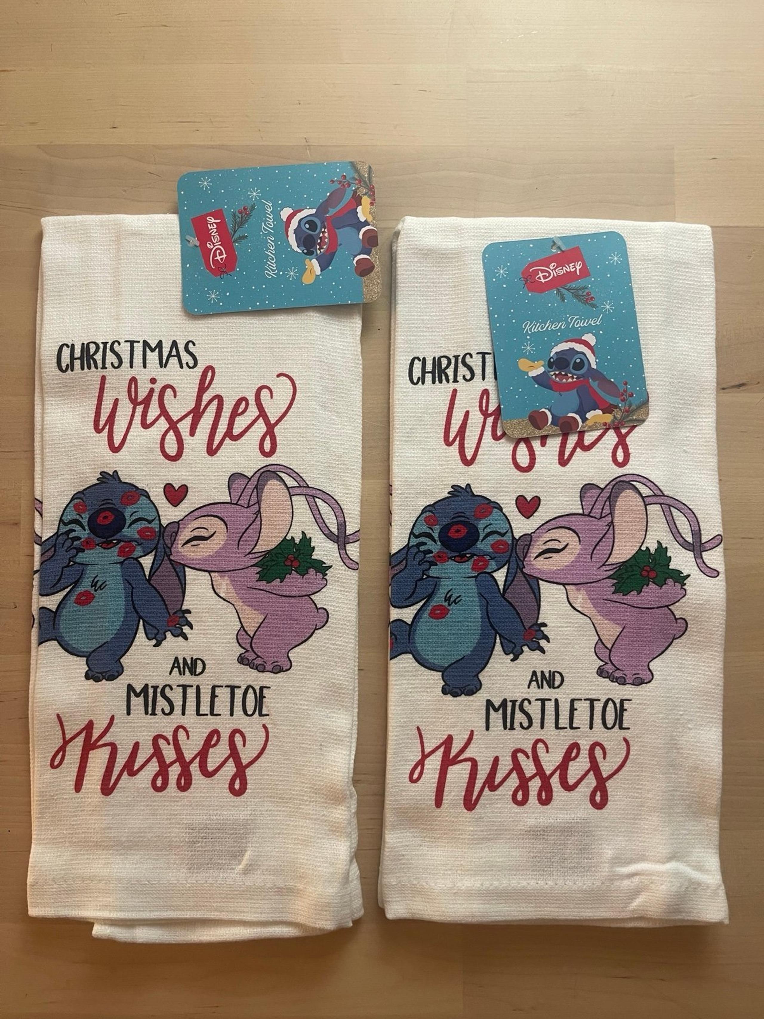 Disney Stitch christmas set of 2  kitchen towels