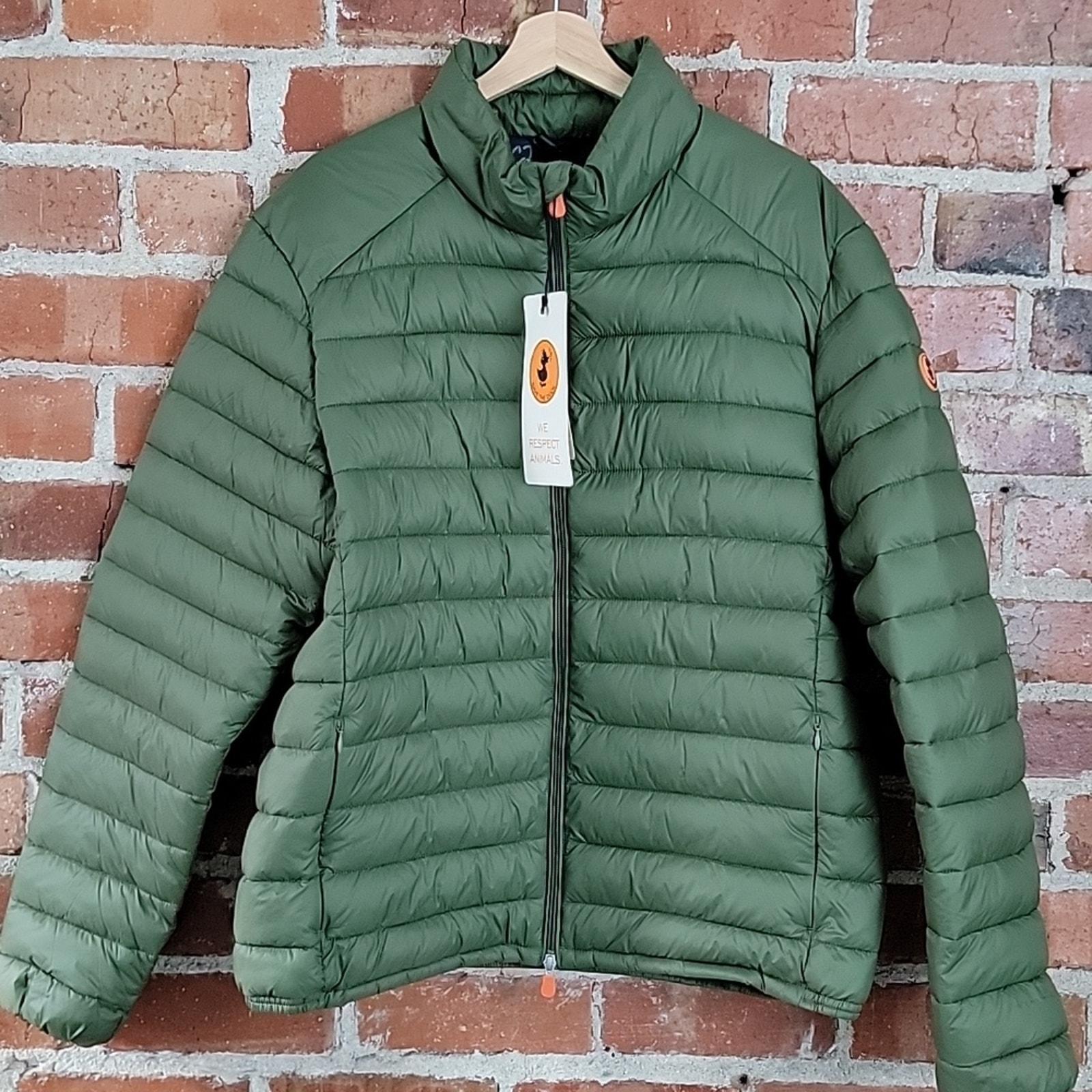 Save The Duck Men's Alexander Puffer Jacket with Stand Collar Laurel Green XL