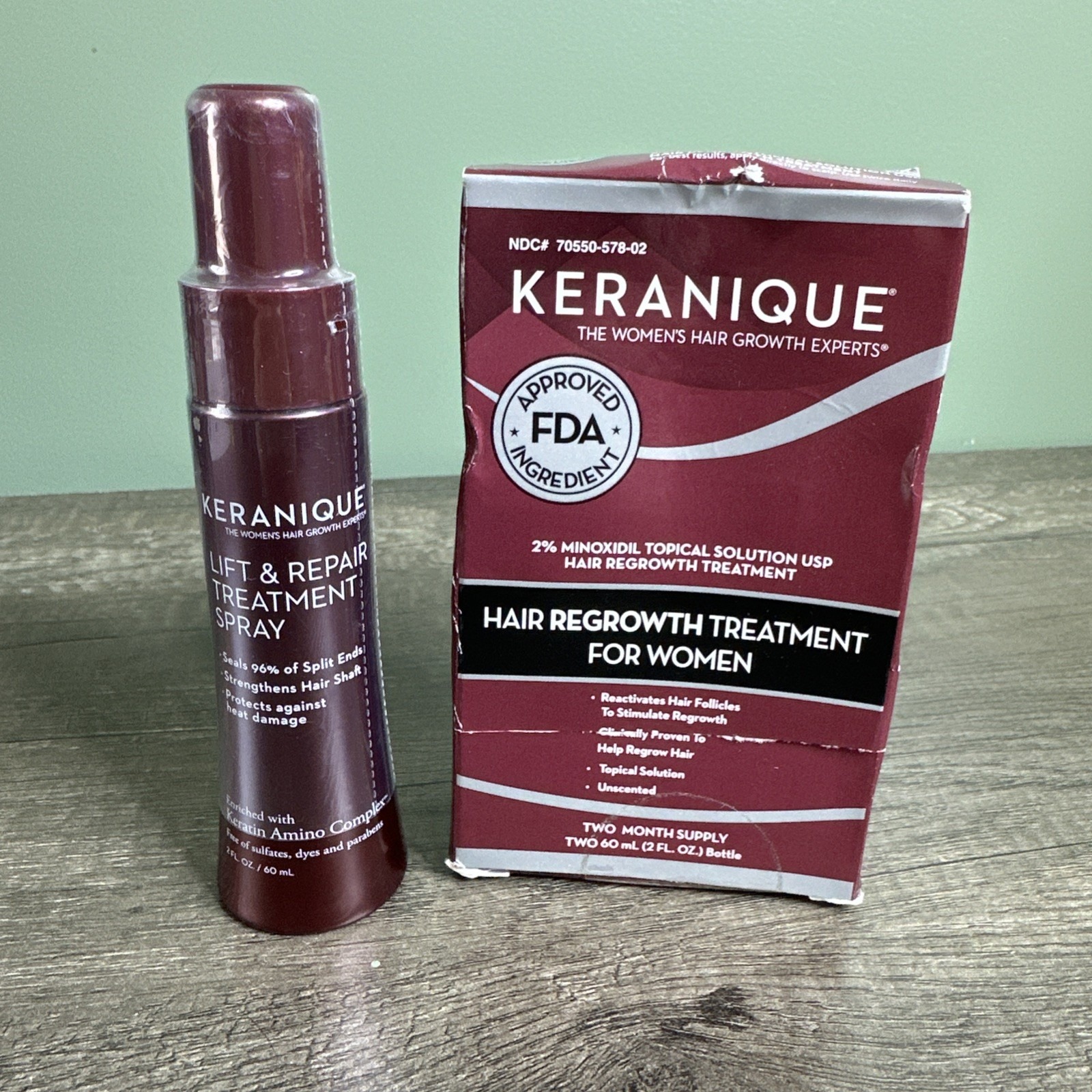 Keranique Hair Regrowth Treatment AND Lift & Repair Treatment Spray NEW