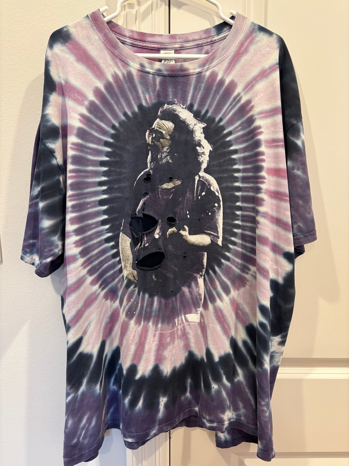 Vtg. ‘95 SunDog Tye Dyed Jerry Garcia “May The Four Winds…” Shirt 2XL - Thrashed