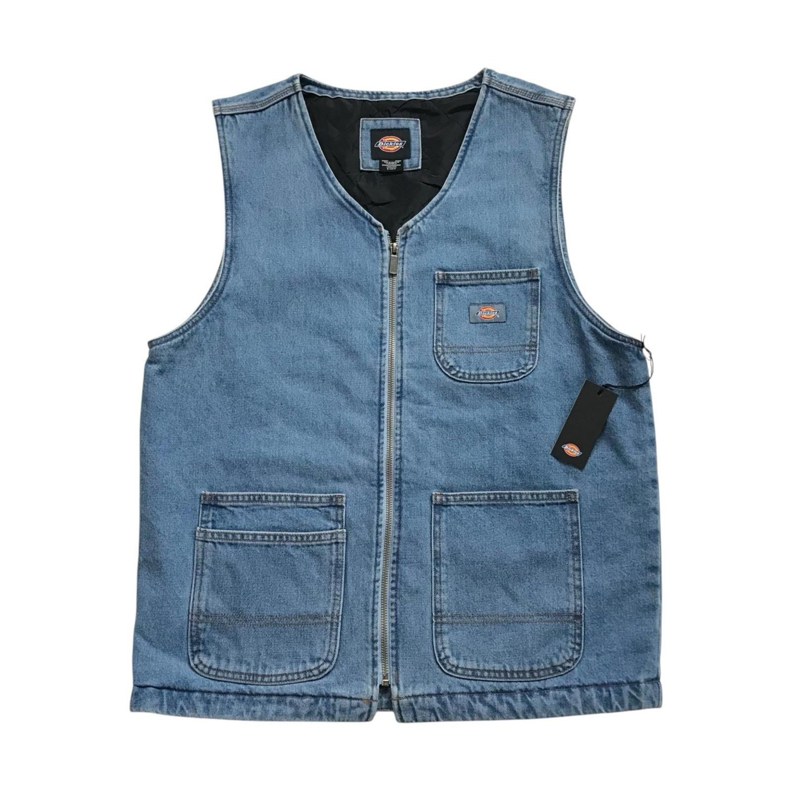 Dickies Denim SMR Vest Small S Mens Chore Barn Jacket Insulated Full Zip BNWT!