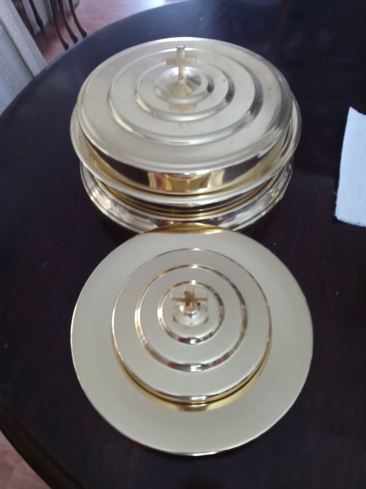 Communion Tray set brass plated
