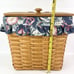 Longaberger 1995 Mail Basket / Hanging Kit Fabric Liners & Plastic Liner Signed