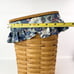 Longaberger 1995 Mail Basket / Hanging Kit Fabric Liners & Plastic Liner Signed