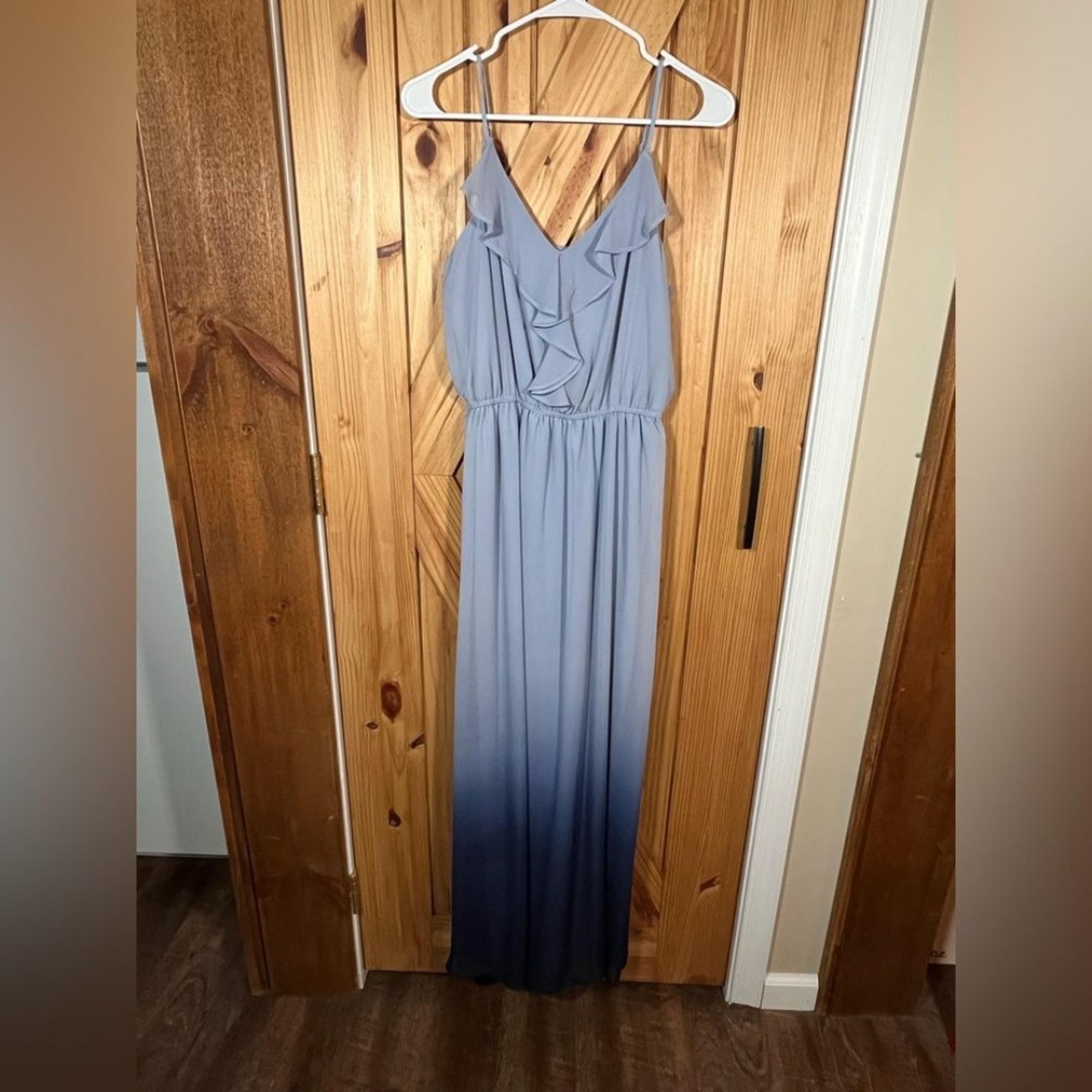 LC Lauren Conrad Women's Blue Ombre Spaghetti Strap Maxi Dress Size Medium