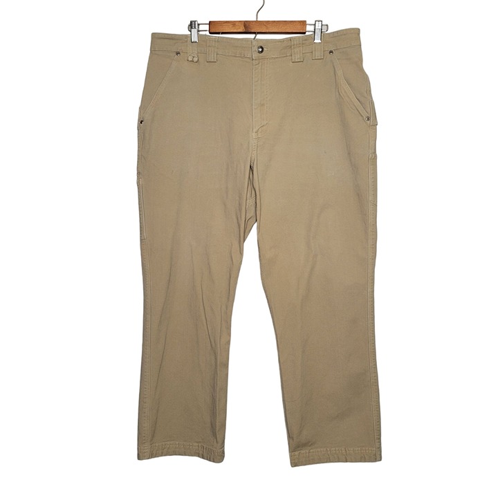 Duluth Trading Men's 40x30 Flex Fire Hose carpenter Pants Dessert Khaki Tan