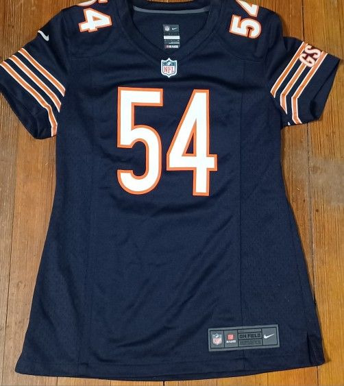 Women's Size Small Chicago Bears Jersey Brian Urlacher Nike dark brown orange