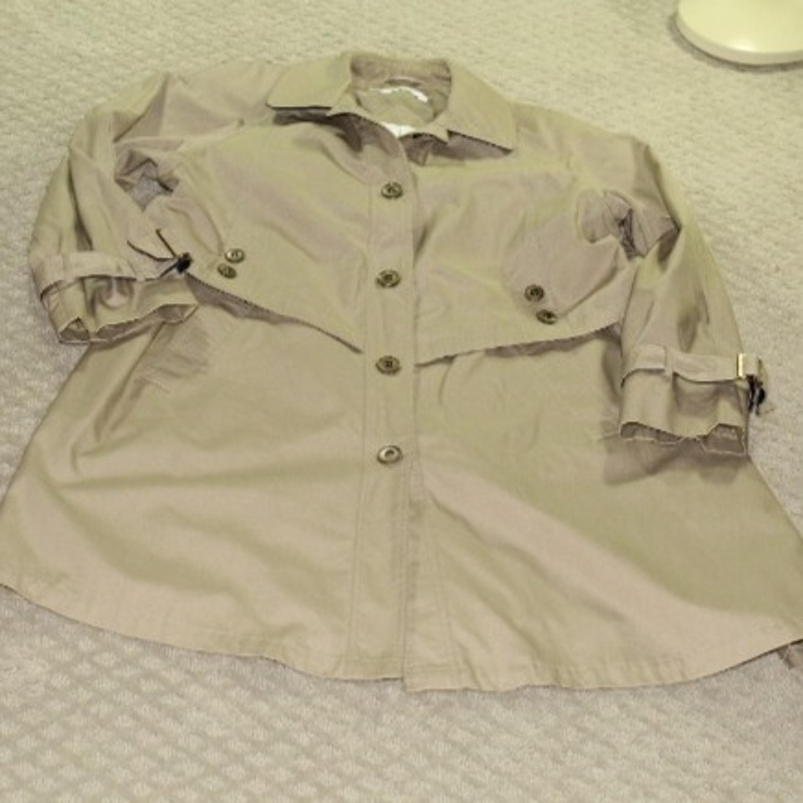Vintage Misty Harbor Women’s Khaki Belted Long Trench Coat Size 12 Lined Jacket