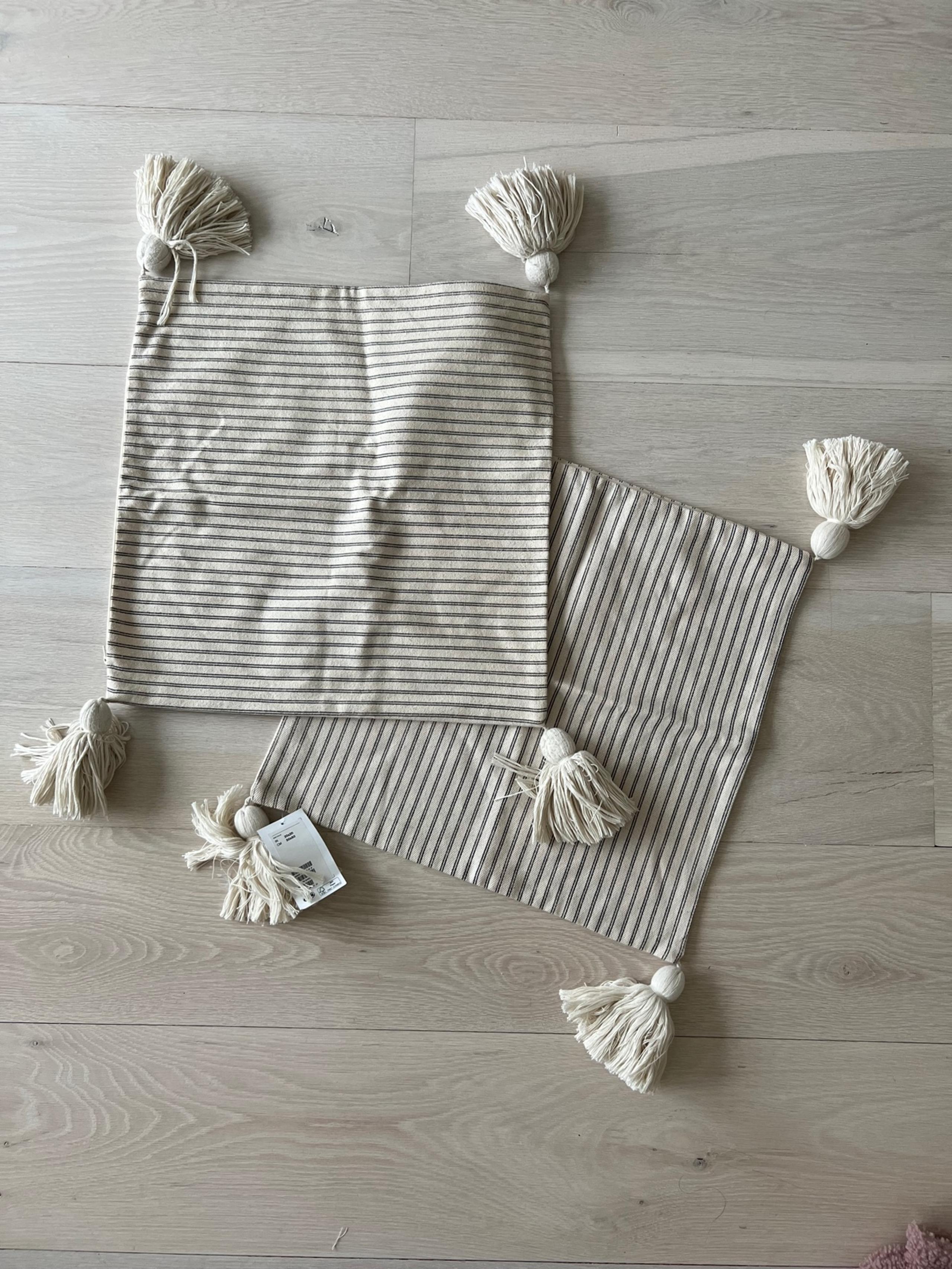 H&M stripe pillows with tassels