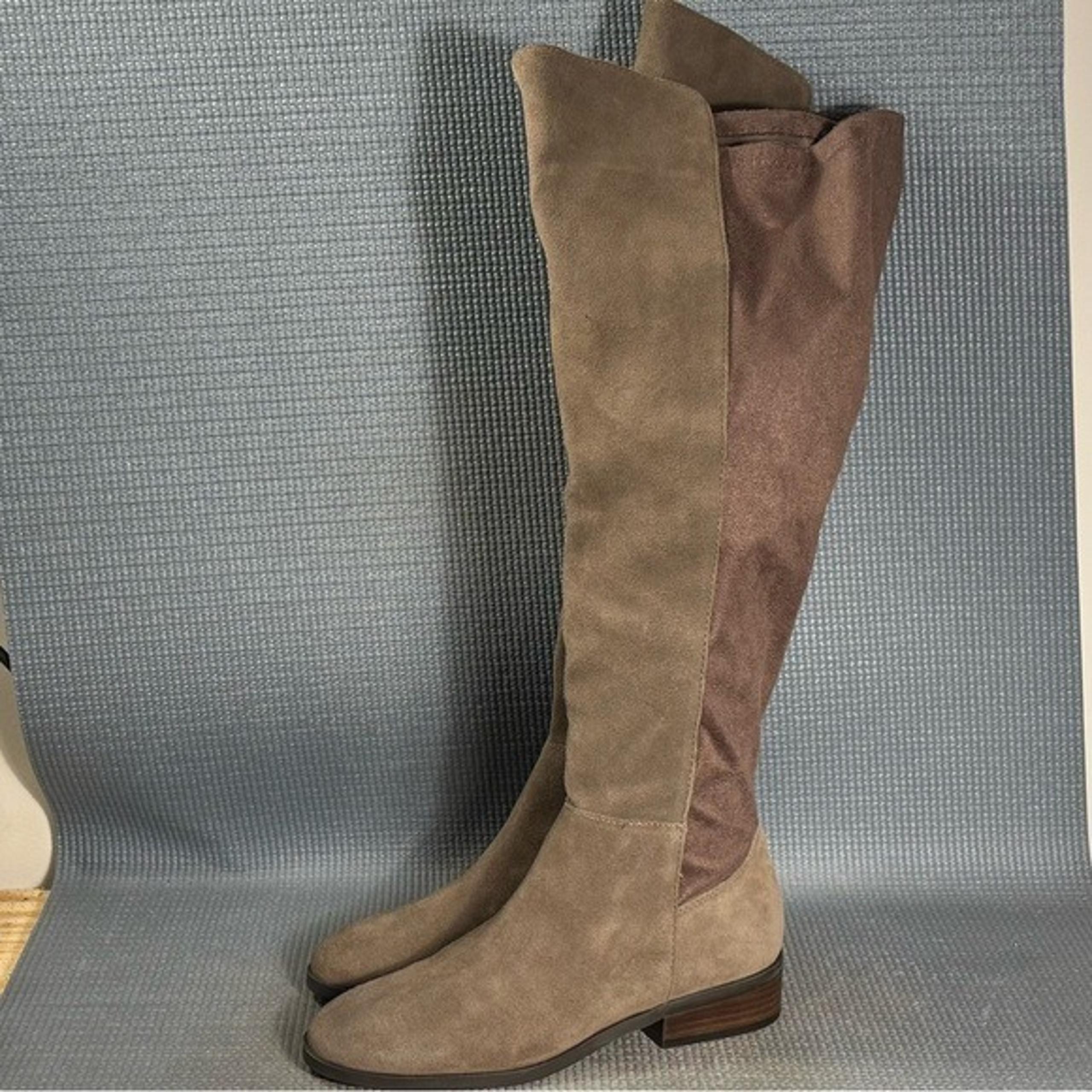 Lucky Brand Women’s Calypso Over-The-Knee Taupe Suede Boots Size 6.5
